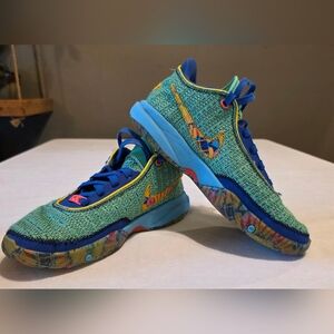 Nike Kids Blue and Green Athletic Shoes